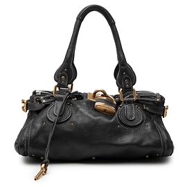 Chloé Black Leather Paddington Handbag Black