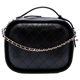 Necessaire Chanel Black Small CC Quilted Crumpled Calfskin Vanity Case Nero