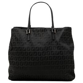 Fendi Black Zucchino Canvas Tote Black