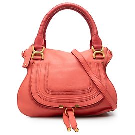 Bolsa Satchel Marcie em couro rosa tamanho Medium da Chloé Rosa