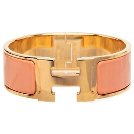 Bracelet Hermès Clic Clac H PM large en émail orange Autre Orange