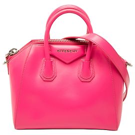 Bolsa Antigona Mini Shiny Lord em couro de bezerro rosa Givenchy Rosa