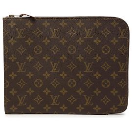 Louis Vuitton Brown Monogram Poche Documents Portfolio 30 Castaño