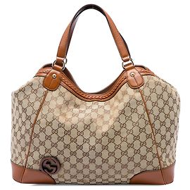 Sac cabas Gucci Brick Lane Medium en toile GG beige Beige