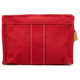 Pochette Hermès Red Toile Deauville Rouge
