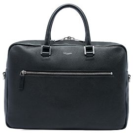 Autre Marque Mala de negócios Saint Laurent em couro preto Preto