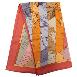 Hermès Orange Le Monde Est Vaste Seidentuch 90 Orange