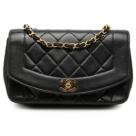 Chanel Black Small Lambskin Diana Flap Noir