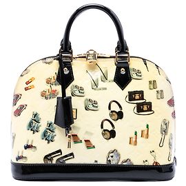 Louis Vuitton Beige Monogram Vernis Stickers Alma MM Beige