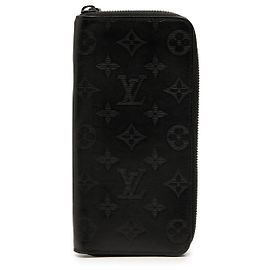Louis Vuitton Black Monogram Shadow Vertical Zippy Long Wallet Black
