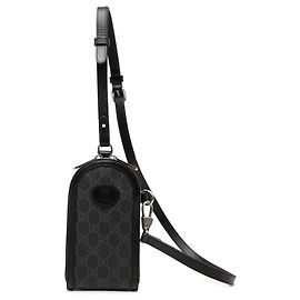Portacellulare a tracolla Gucci Black GG Supreme Interlocking G Nero