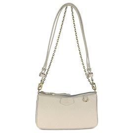 Louis Vuitton White Monogram Empreinte Easy Pouch On Strap White Eggshell