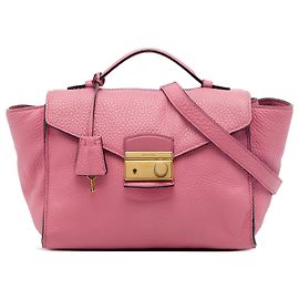 Bolsa Satchel Prada Pink Vitello Daino Soundlock Rosa