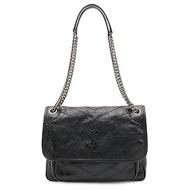 Borsa a tracolla con catena Yves Saint Laurent NIKI Medium Nero