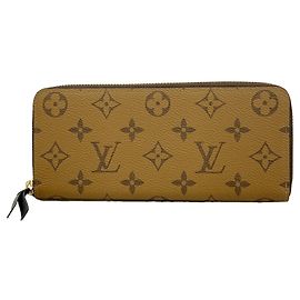 Louis Vuitton Monogram Reverse Portefeuille Clemence Long Wallet Marrom