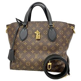 Borsa Louis Vuitton Monogram Flower Zipped Tote PM Marrone