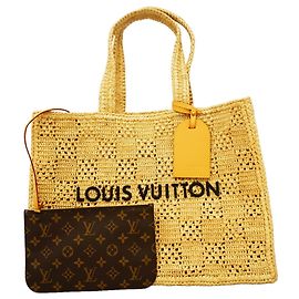 Borsa Tote Louis Vuitton Damier Raffia Summer Shopper Beige