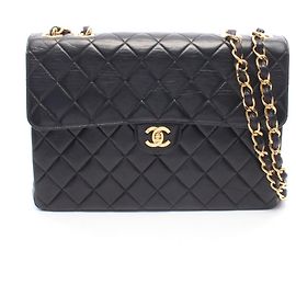 Chanel 30 Large Matelassé Shoulder Bag Black