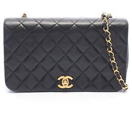 Chanel Matelassé Full Flap Shoulder Bag Black