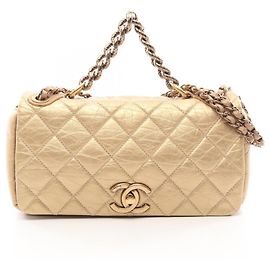 Bolso de hombro/Bolso de mano Chanel Matelassé 2-Way Dorado