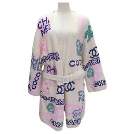 Chanel CC Logo Multi-color Knit Robe Multiple colors Cream