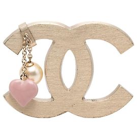 Chanel Coco Mark Brosche mit Herzmotiv Golden