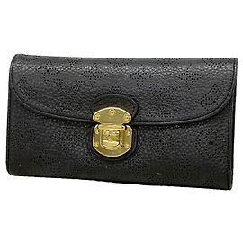 Louis Vuitton Mahina Portefeuille Amelia Tri-fold Long Wallet Chocolate