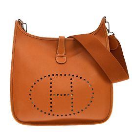 Hermès Bolsa Hermes Evelyne Gen II Epsom PM Dourado