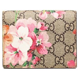 Portafoglio bi-fold Gucci GG Blooms Beige Beige