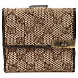Gucci GG Canvas Bi-fold Wallet Brown