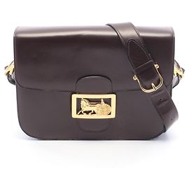 Céline Bolsa de Ombro em Couro Horse Carriage Celine Marrom