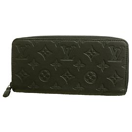 Louis Vuitton Monogram Shadow Zippy Long Wallet Schwarz