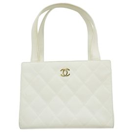 Chanel Wild Stitch Leder Tote Bag Weiß