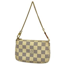 Louis Vuitton Damier Azur Mini Pochette Accessoires Weiß