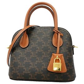 Céline Celine Triomphe Onorin Handbag Brown Black
