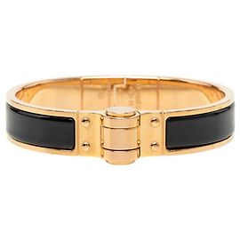 Hermès Brazalete Rígido Hermes Charnière PM Negro Dorado