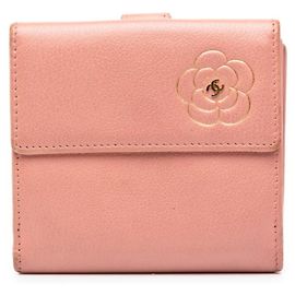 Portafoglio bi-fold Chanel Camellia Rosa