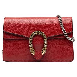 Bolsa de Ombro com Corrente Gucci Dionysus Vermelho