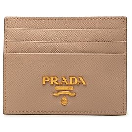 Prada Business Card Case in Pink Beige Beige