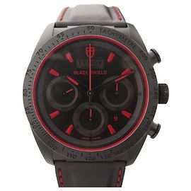 Autre Marque TUDOR FASTRIDER BLACK SHIELD 42000CR 42MM AUTOMATIC CHRONOGRAPH WATCH Black