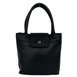 Sac à main Loewe en cuir d'autruche Noir