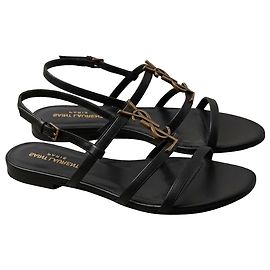 Autre Marque Sandali bassi Saint Laurent Cassandra in pelle nera Nero