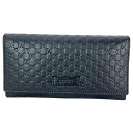 Cartera larga Continental Gucci Micro Guccissima Negra Negro