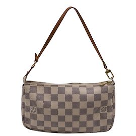 Pochette Louis Vuitton Damier Azur em canvas de nylon branco Branco