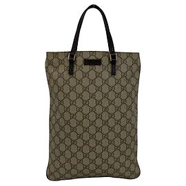 Gucci GG Supreme Lederhandtasche Braun