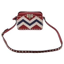 Borsa a tracolla Valentino Garavani Rockstud Chevron in pelle multicolore Multicolore