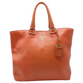 Bolso Tote Prada en piel naranja Naranja