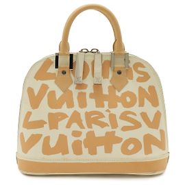 Bolsa Louis Vuitton Graffiti Alma MM Marrom Bege