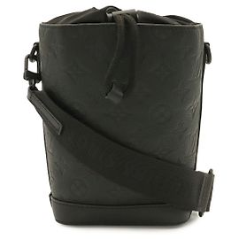 Louis Vuitton Monogram Shadow Noe Shoulder Bag Black