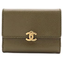Tarjetero Chanel Cartera Trifold Verde